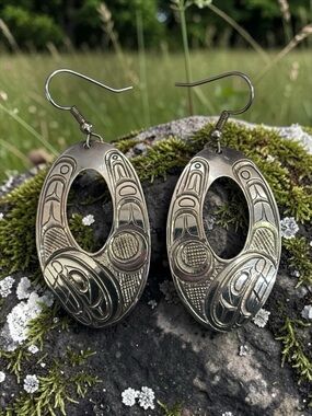 First Nations Sterling Silver Earrings by Don Lancaster